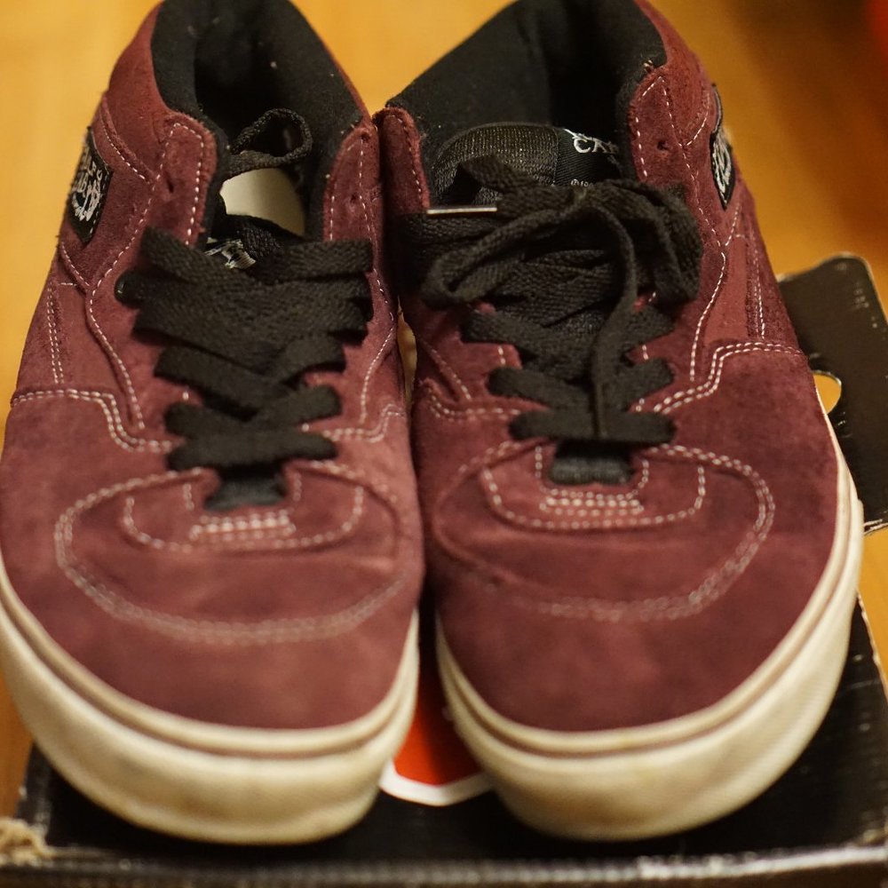 Vans Half Cab Croc Suede Burgundy/White